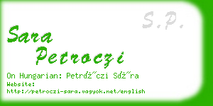 sara petroczi business card